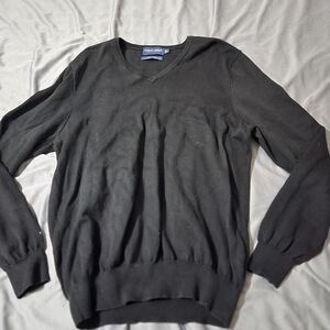 Polo Golf Ralph Lauren Vneck SweatShirt Men Large Crewneck Pullover Cotton Black